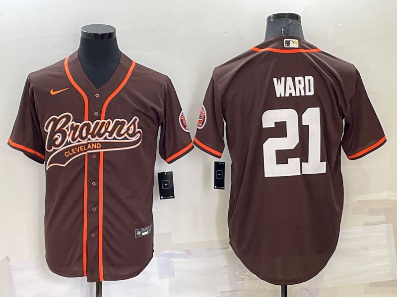 Men Cleveland Browns 21 Ward brown 2022 Nike Co branded NFL Jersey